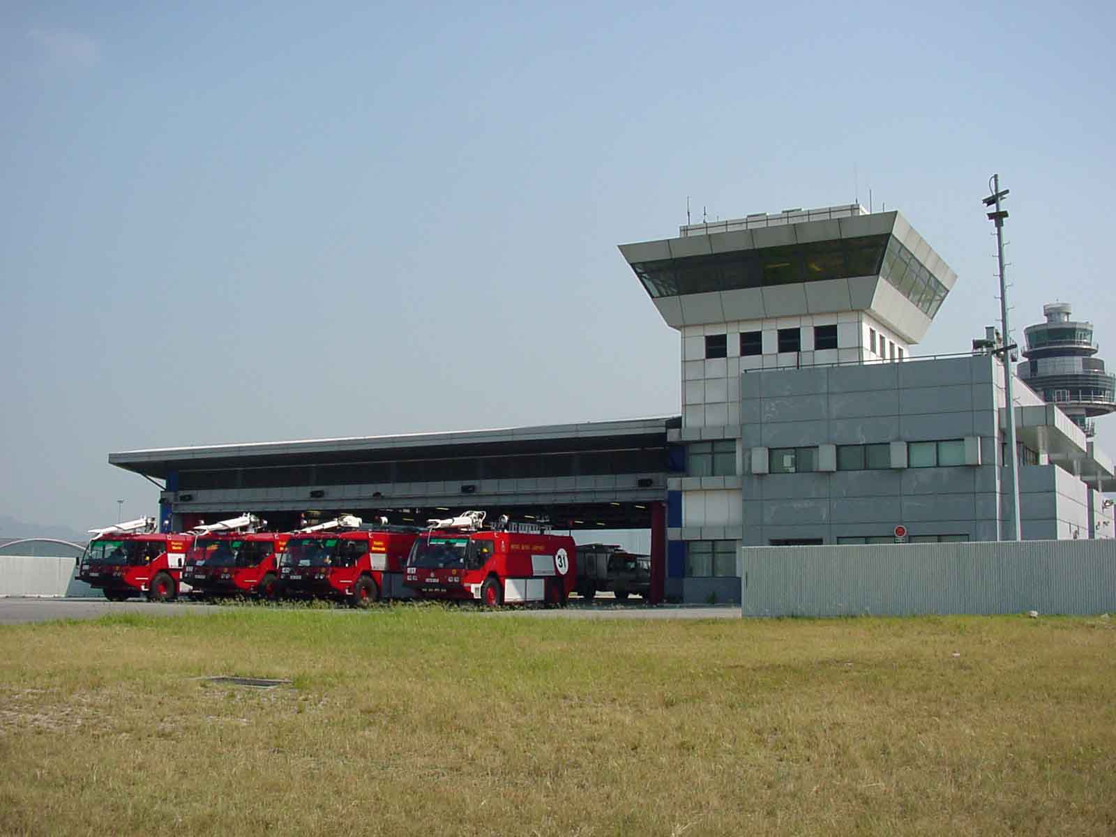 Front View of Sub Airport Fire Station with Backup Air Traffic Control Complex at the Rear